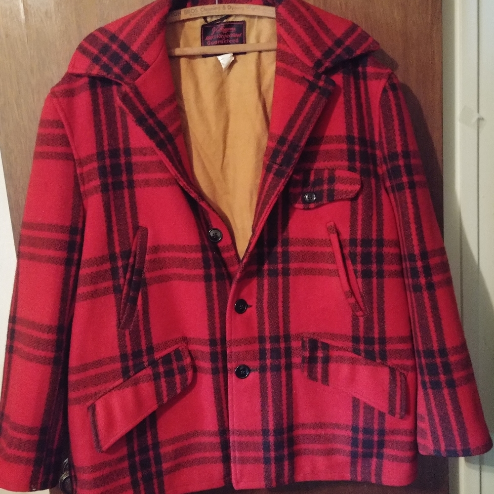 Vintage 50s JC Higgins Sears Mackinaw Wool Plaid